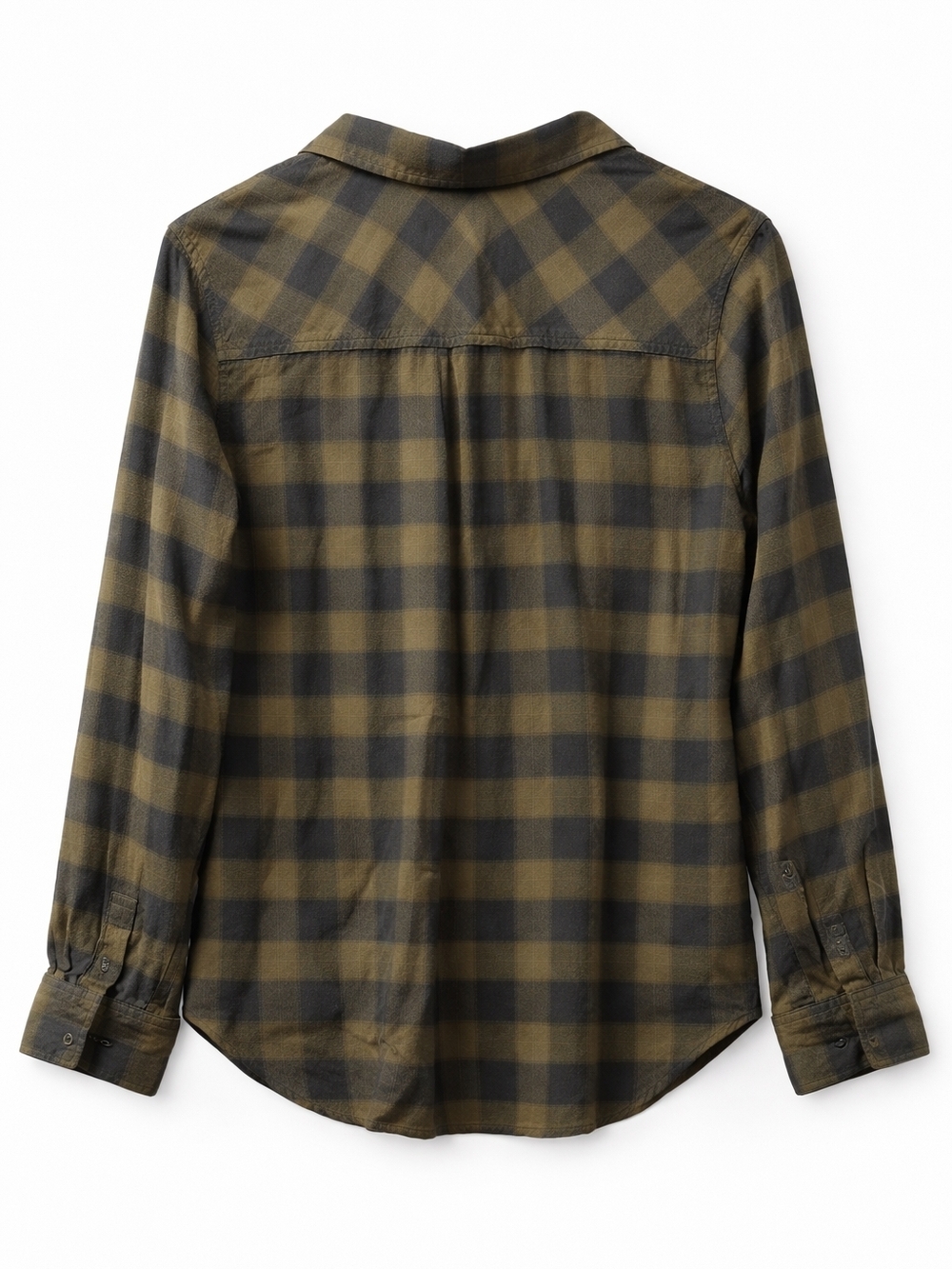Lucky Brand Plaid Button Up Shirt Green Black Large - Picture 2 of 4